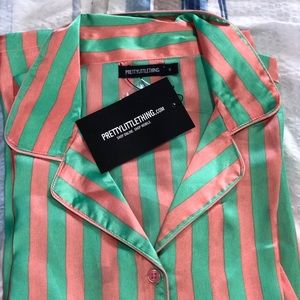 Prettylittlething Striped Satin PJ size S